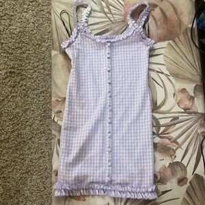Forever 21 Lilac purple Gingham mini dress with ruffles spring / summer sundress